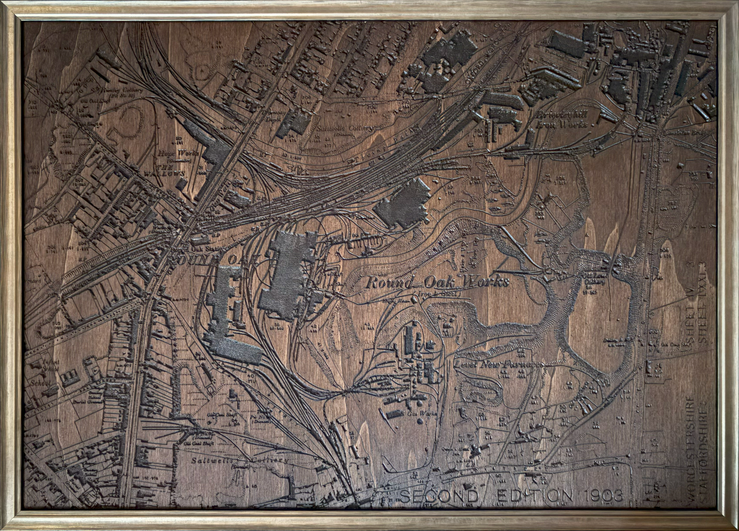 A CNC carving of the Round Oak Steel Works as is was in 1903 A2 size