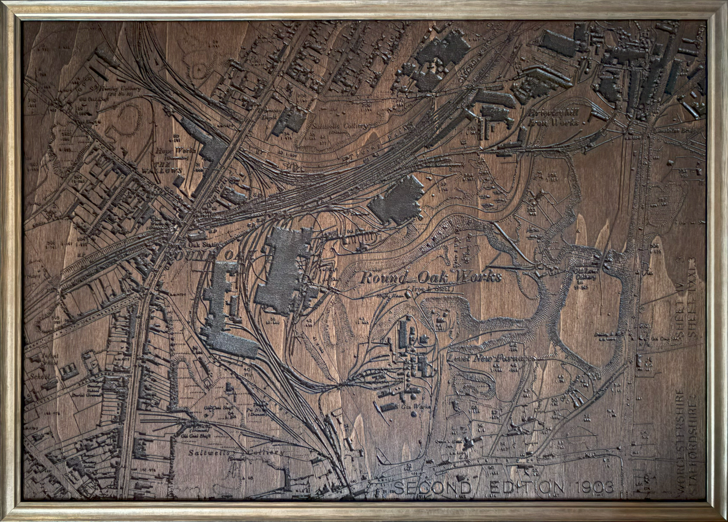 A CNC carving of the Round Oak Steel Works as is was in 1903 A2 size